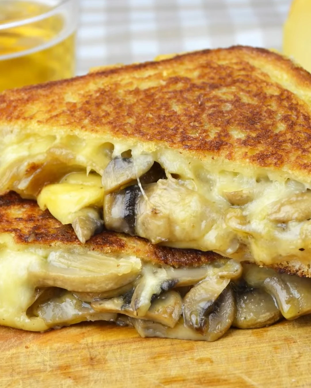 Delicious Grilled Cheese with Gouda Roasted Mushrooms and Onions Recipe finished dish