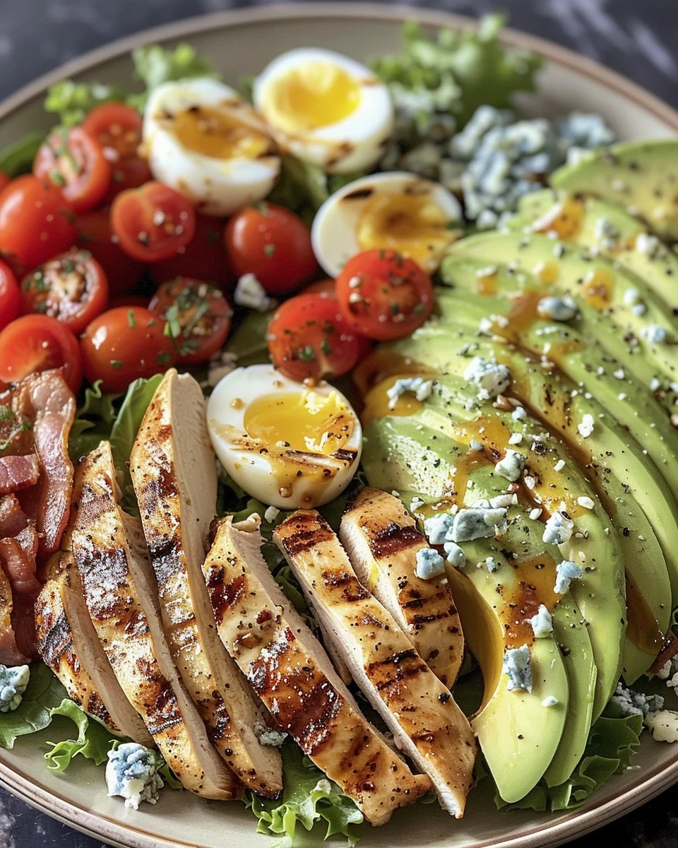 Delicious Grilled Chicken with Cobb Salad Recipe finished dish