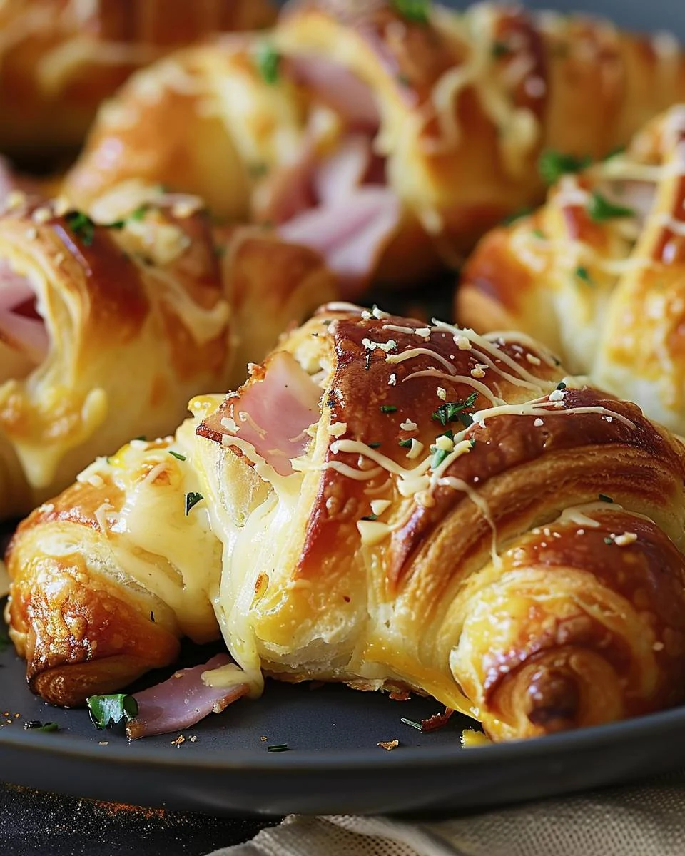 Delicious Ham and Cheese Crescent Rolls Recipe finished dish