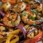 Delicious Healthy Grilled Shrimp Fajita Foil Pack Recipe finished dish