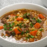 Delicious Hearty Beef Barley Soup Recipe finished dish