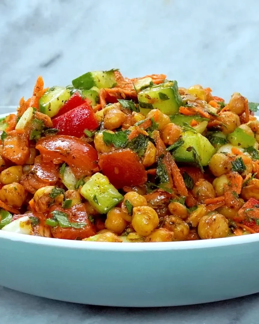 Delicious High Protein Chickpea Salad Recipe finished dish