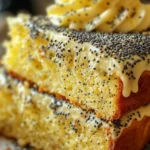 Delicious Homemade Lemon Poppy Seed Pudding Cake Recipe finished dish