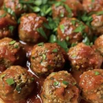 Delicious Homemade Meatballs in Tomato Sauce Recipe finished dish