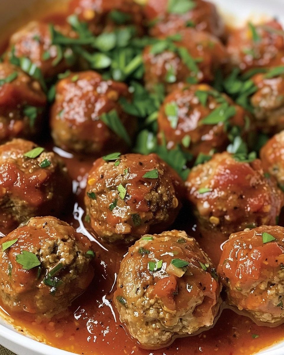 Delicious Homemade Meatballs in Tomato Sauce Recipe finished dish
