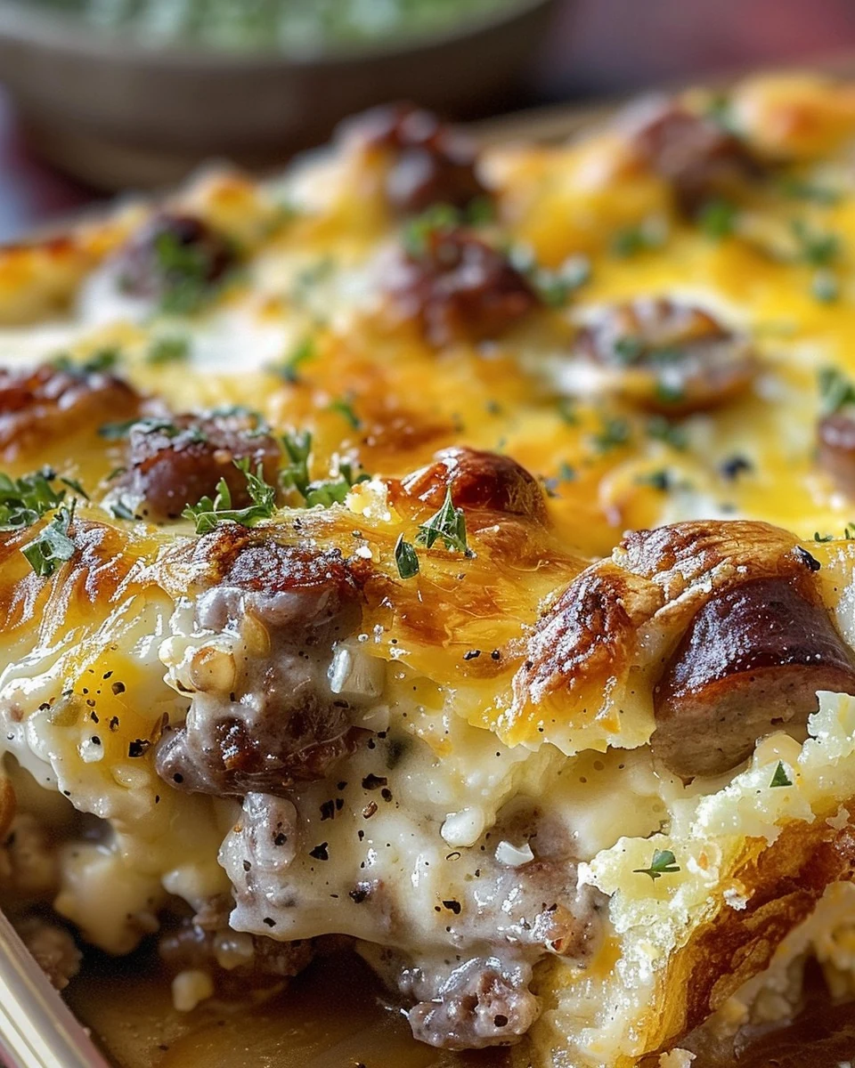 Delicious Homemade Recipe for a Hearty Breakfast Casserole finished dish