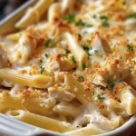 Delicious Homestyle Chicken Penne Casserole Recipe finished dish