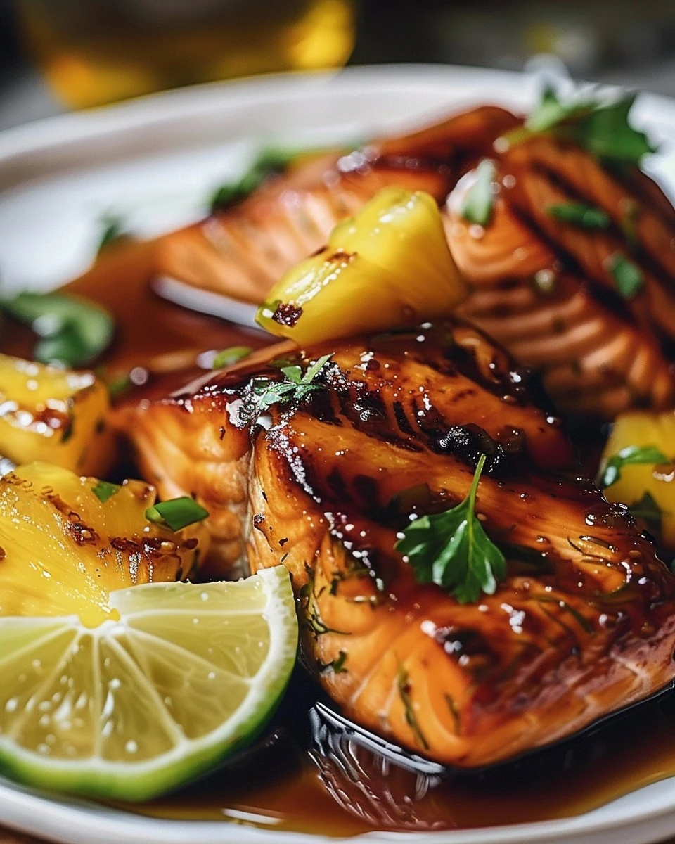 Delicious Honey Pineapple Salmon Recipe finished dish