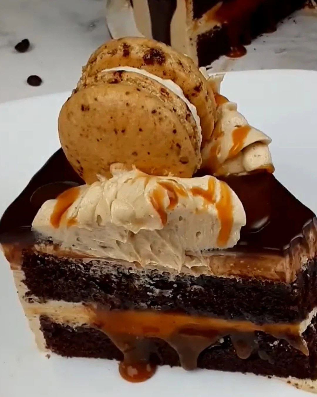 Delicious Irresistible Caramel Coffee Buttercream Cake Recipe finished dish