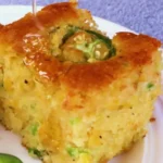 Delicious Jalapeño Cornbread Cake with Honey Lime Glaze finished dish