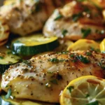 Delicious Lemon Herb Chicken with Zucchini and Squash Recipe finished dish