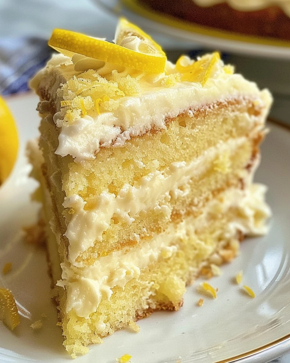 Delicious Lemon Velvet Cake with Cream Cheese Frosting finished dish