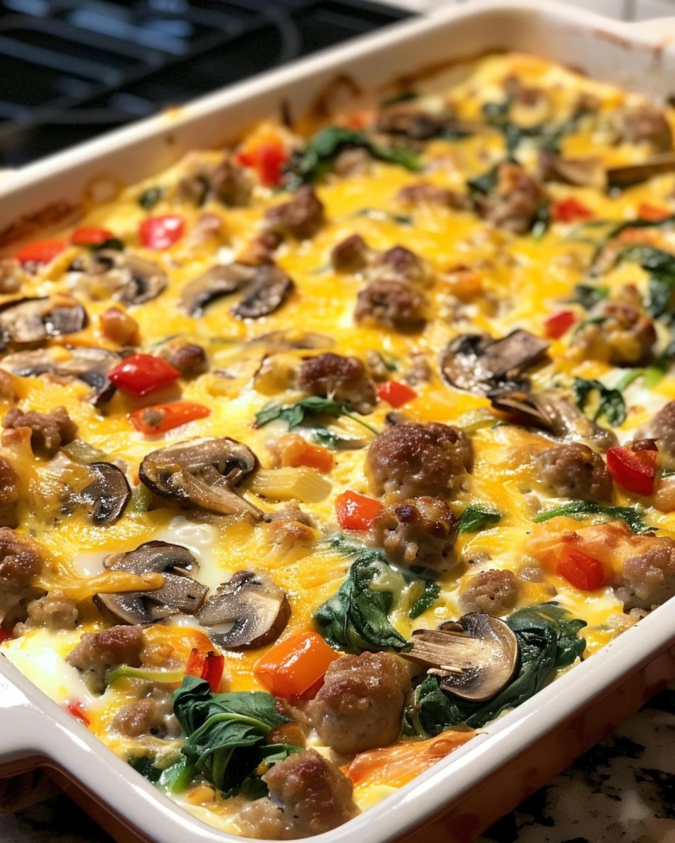 Delicious Loaded Breakfast Casserole Recipe finished dish