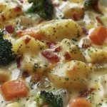 Delicious Loaded Broccoli Cheese Potato Soup Recipe finished dish