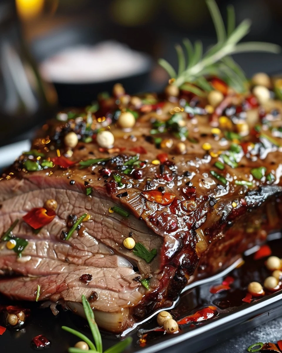 Delicious Maple Chilli Glazed Leg of Lamb Recipe finished dish