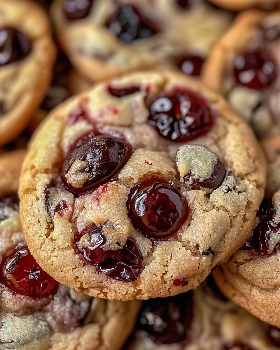 Delicious MARASCHINO CHERRY CHOCOLATE CHIP COOKIES Recipe finished dish