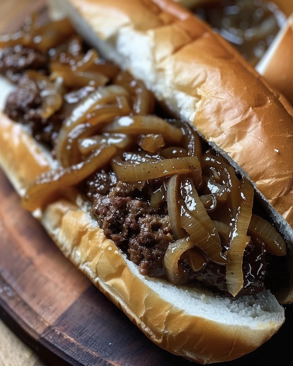 Delicious Meatloaf Sub with Caramelized Onions and Brown Gravy