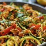Delicious Mexican Chicken Zucchini Noodles Recipe finished dish