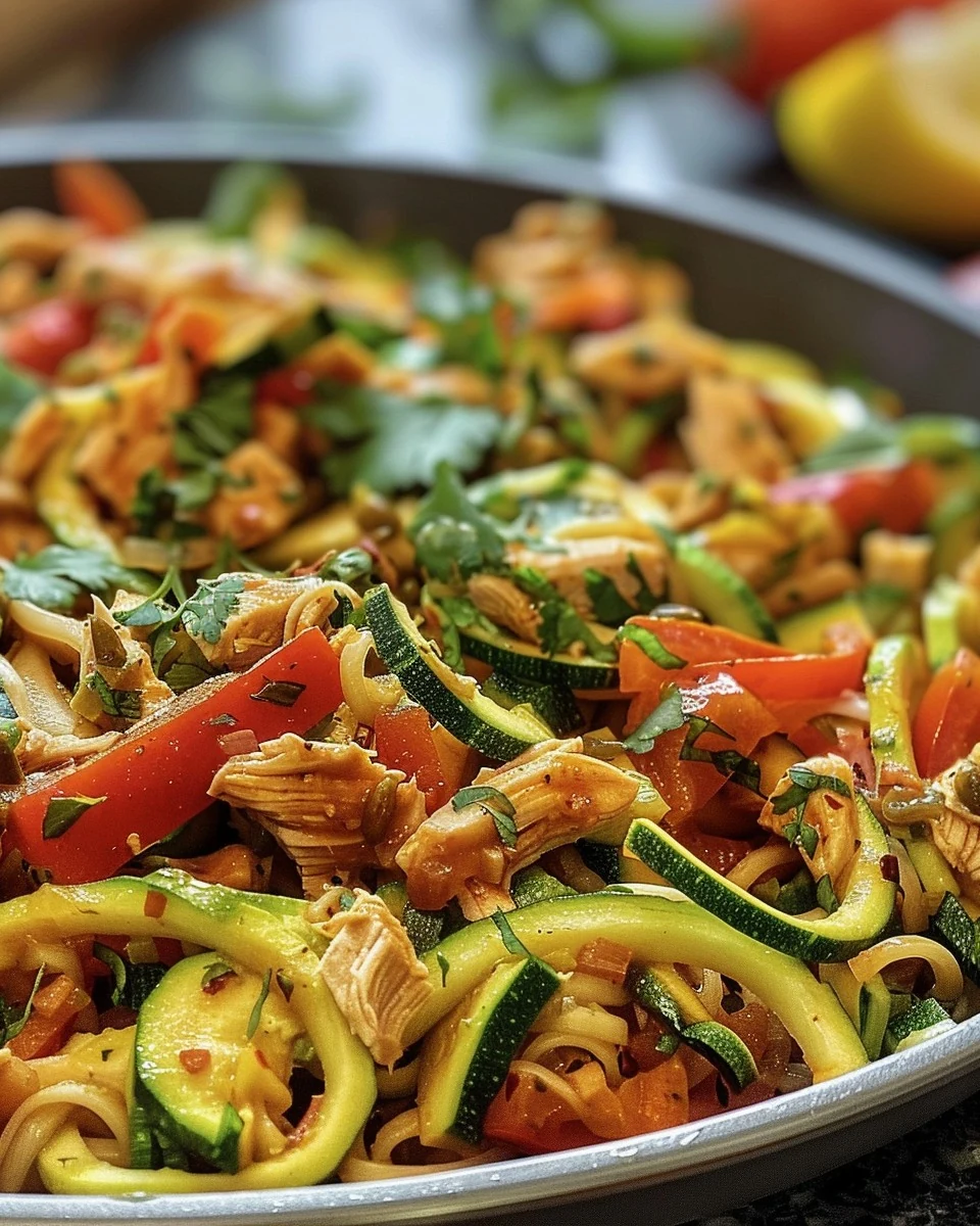 Delicious Mexican Chicken Zucchini Noodles Recipe finished dish