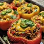 Delicious Mexican-style Stuffed Peppers Recipe finished dish