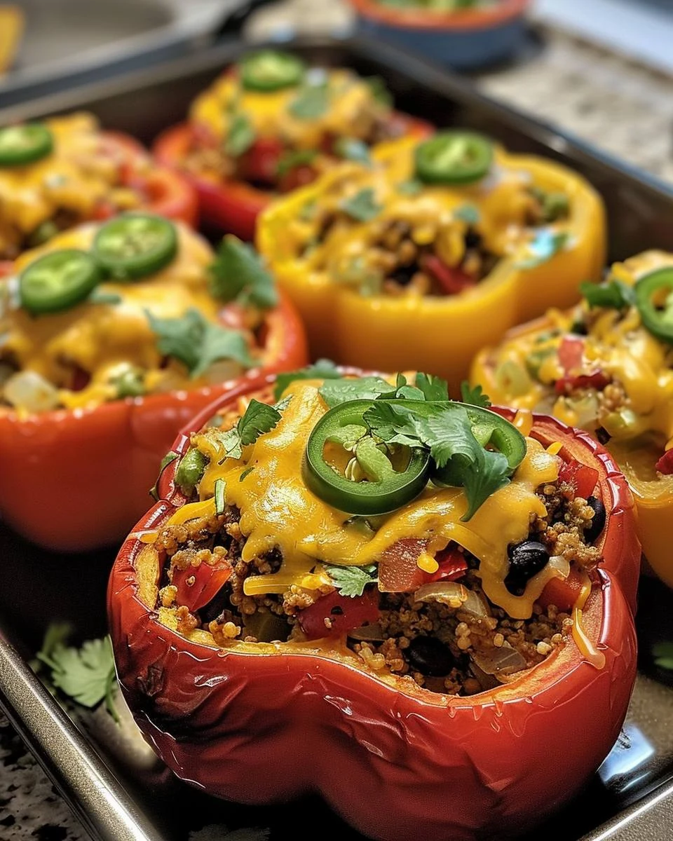 Delicious Mexican-style Stuffed Peppers Recipe finished dish