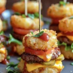 Delicious Mini Tater Tot Cheeseburgers Recipe finished dish