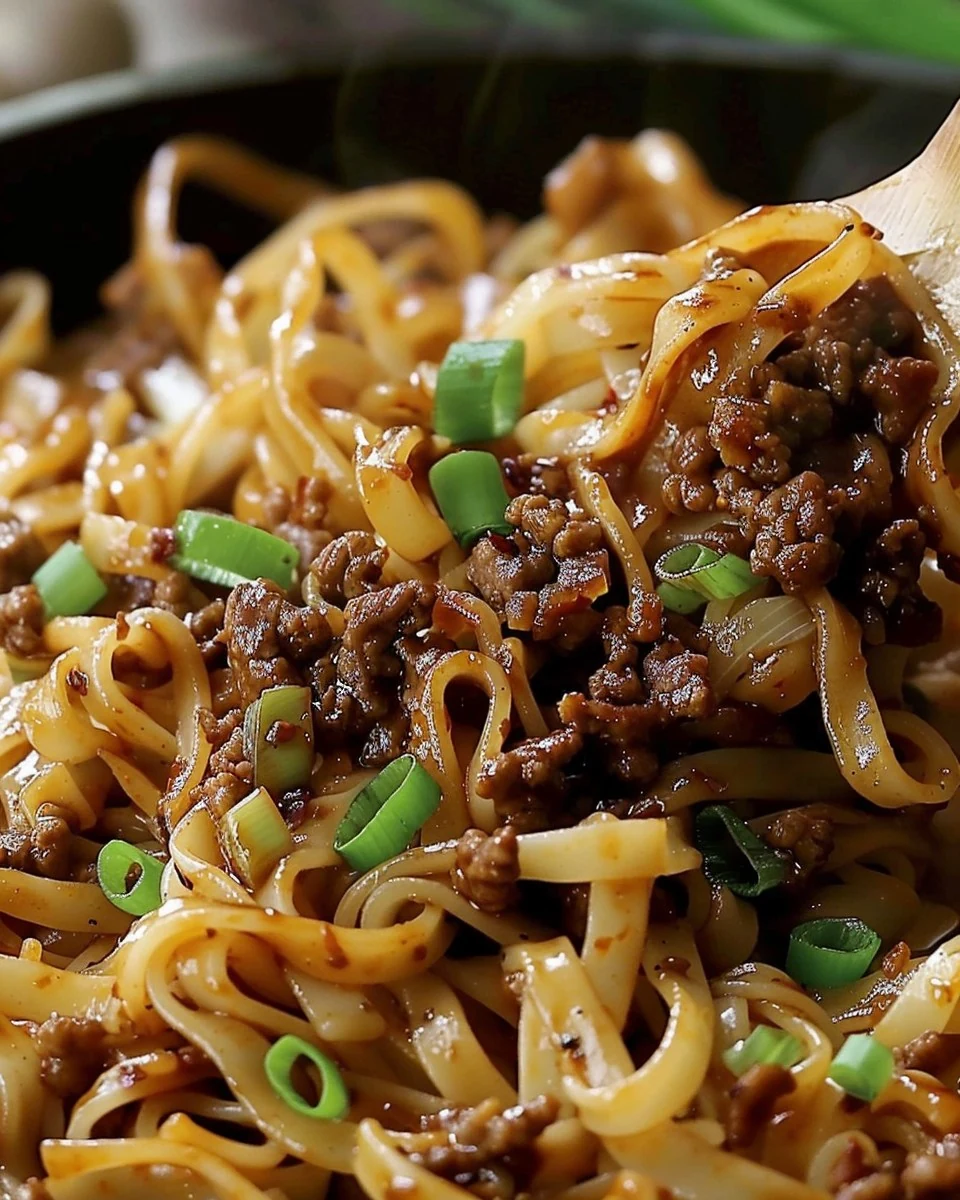 Delicious Mongolian Ground Beef Noodles Recipe