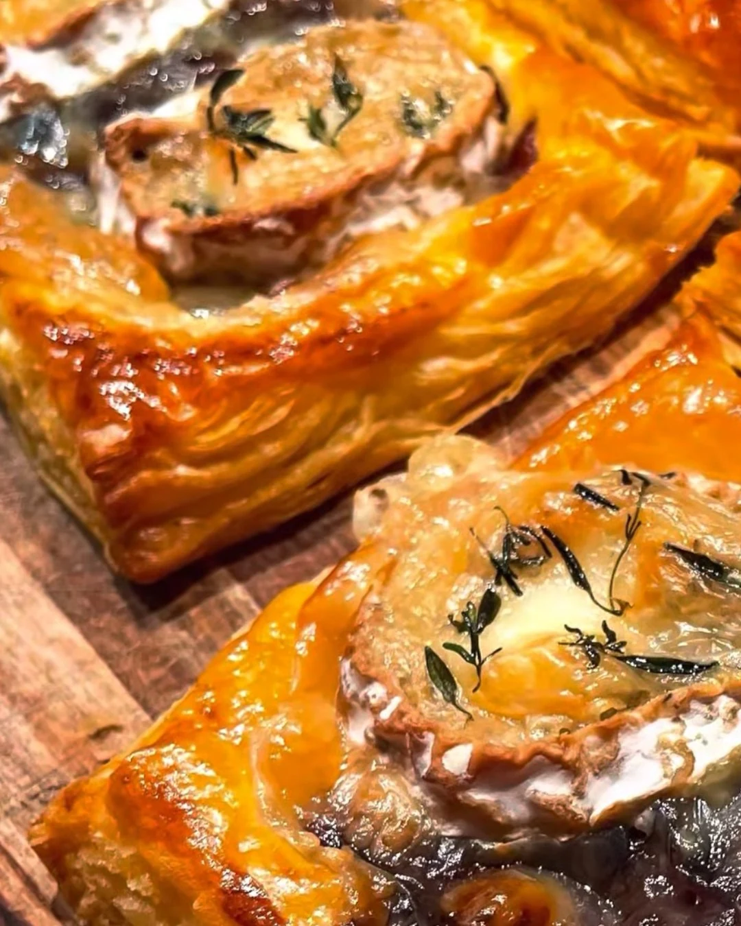 Delicious Mushroom Shallot and Herbed Goat Cheese Tarts Recipe finished dish