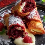 Delicious MY RED VELVET CHEESECAKE EGGROLLS Recipe finished dish