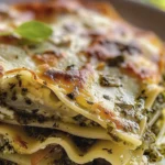 Delicious One-Pan Pesto Chicken Spinach Lasagne Recipe finished dish