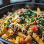 Delicious One-Pot Cheeseburger Pasta Recipe finished dish