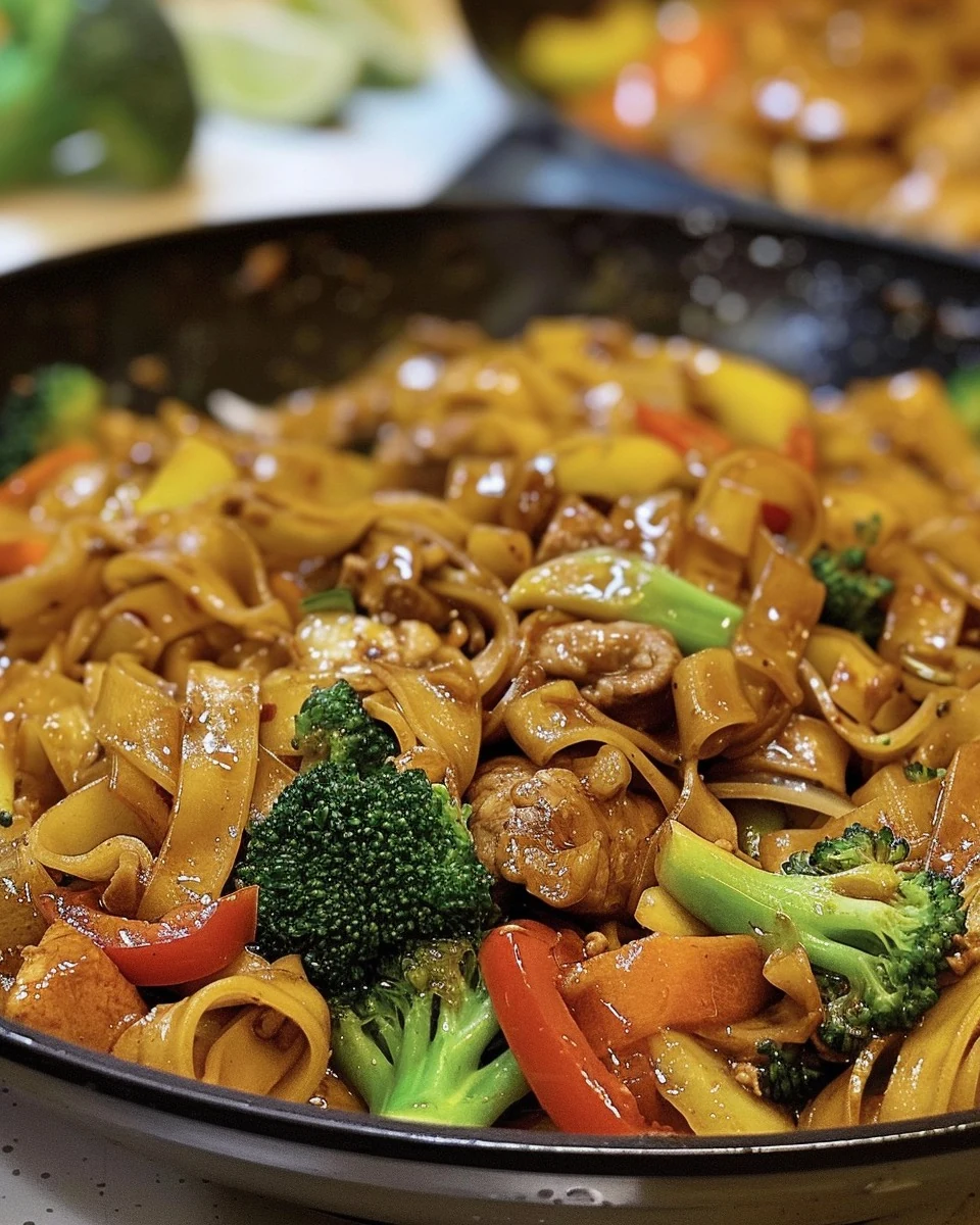 Delicious Pad See Ew Thai Stir-Fried Noodles Recipe finished dish