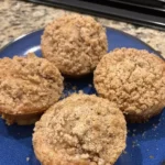 Delicious Peach Muffins with Crumble Topping Recipe finished dish