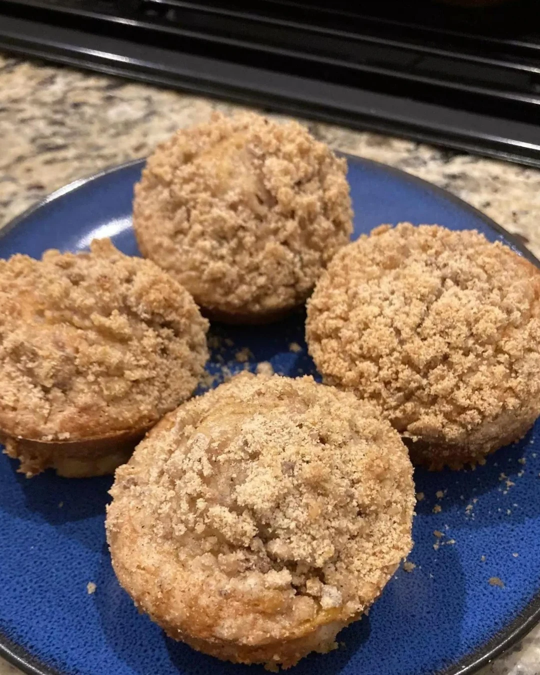 Delicious Peach Muffins with Crumble Topping Recipe finished dish