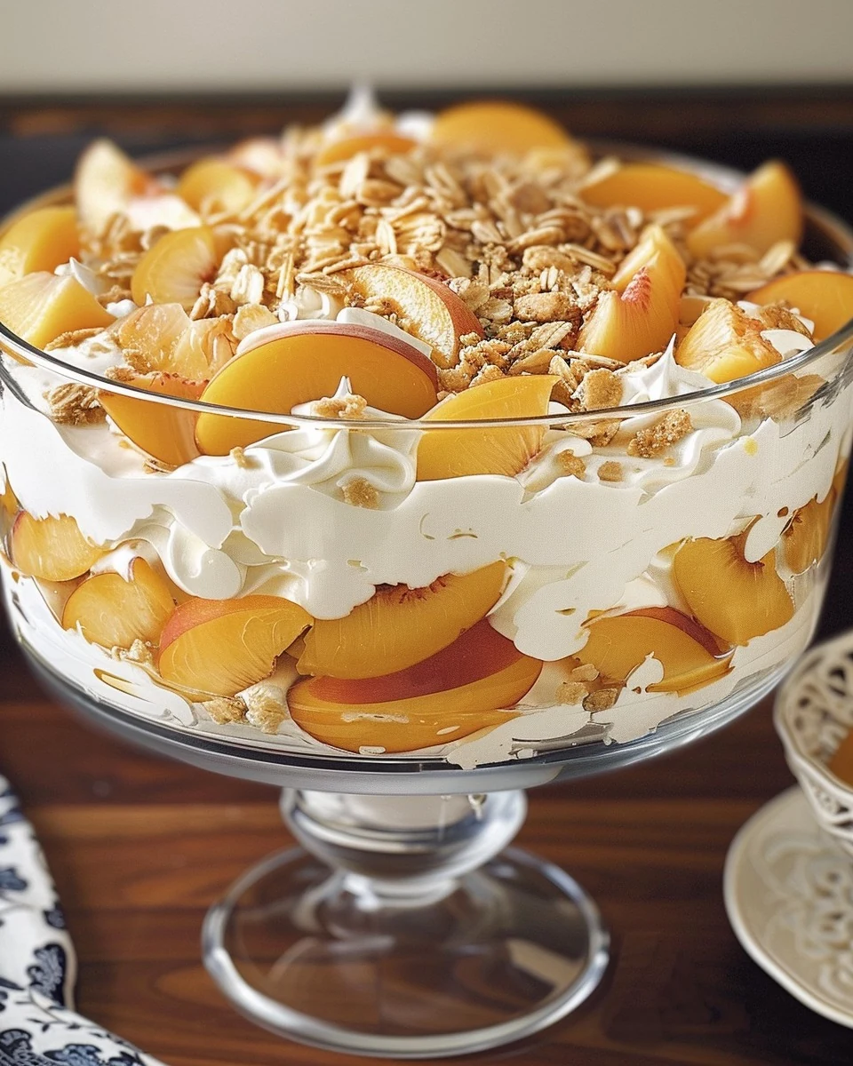 Delicious Peaches and Cream Trifle Recipe finished dish