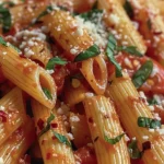Delicious Penne allArrabbiata Spicy Tomato Pasta Recipe finished dish