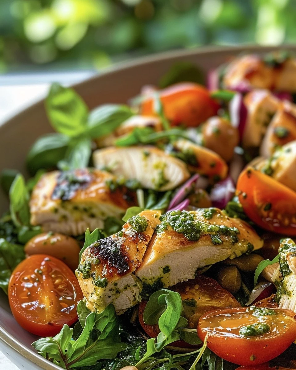 Delicious Pesto Chicken Salad Recipe You’ll Love finished dish