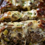 Delicious Philly Cheesesteak Meatloaf Recipe finished dish