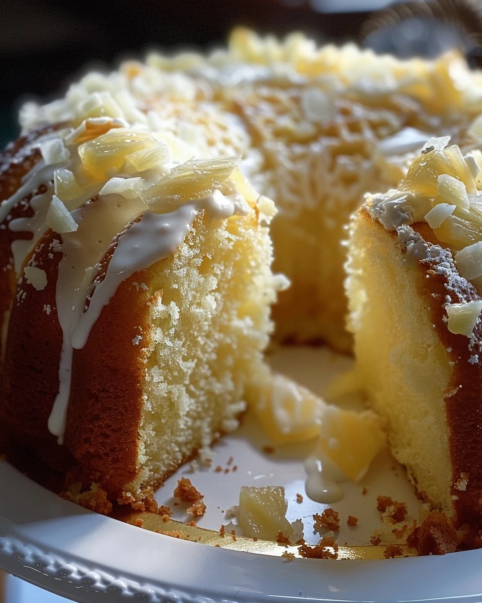 Delicious Pineapple Cream Cheese Pound Cake Recipe finished dish