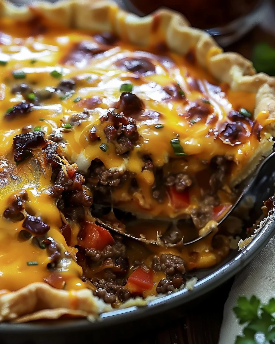 Delicious Pioneer Woman Cheeseburger Pie Recipe finished dish