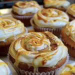 Delicious Pumpkin Cream Cheese Swirl Muffins Recipe finished dish