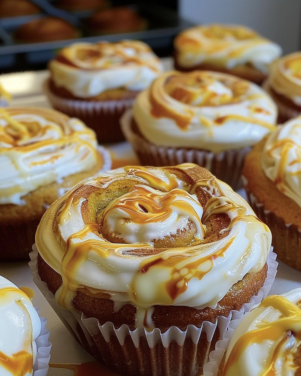 Delicious Pumpkin Cream Cheese Swirl Muffins Recipe finished dish