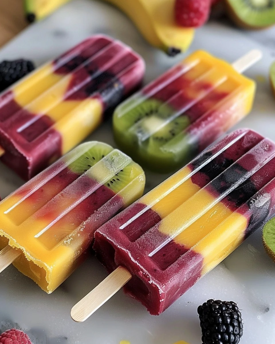 Delicious Rainbow Fruit Lollies Recipe for Summer finished dish