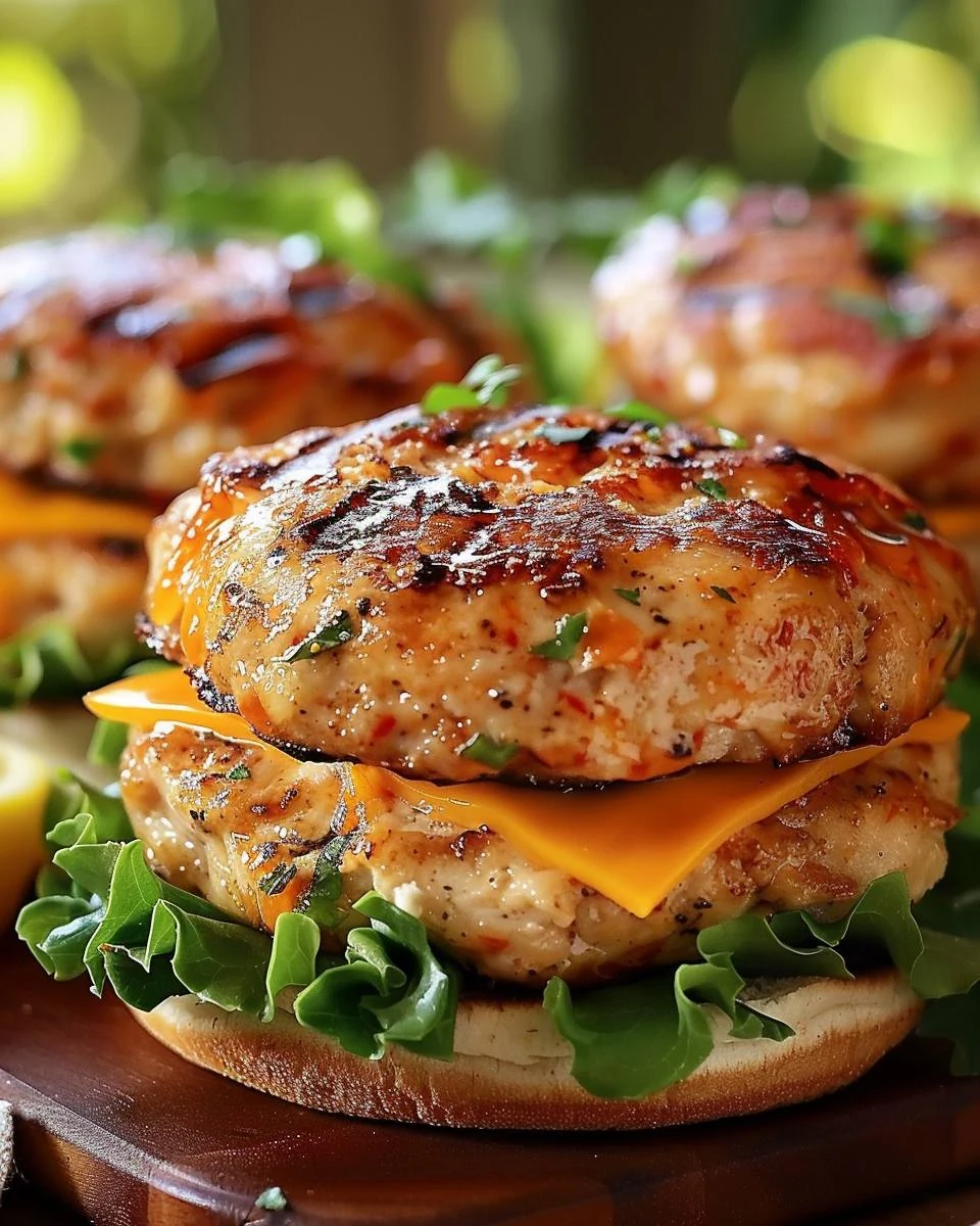 Delicious Ranch Cheddar Chicken Burgers Recipe finished dish