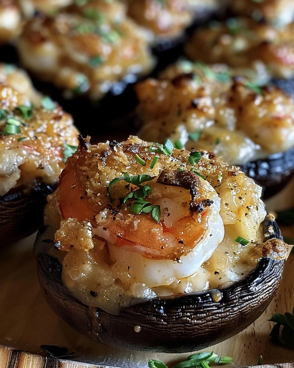 Delicious Red Lobster Crab Stuffed Mushrooms Recipe finished dish