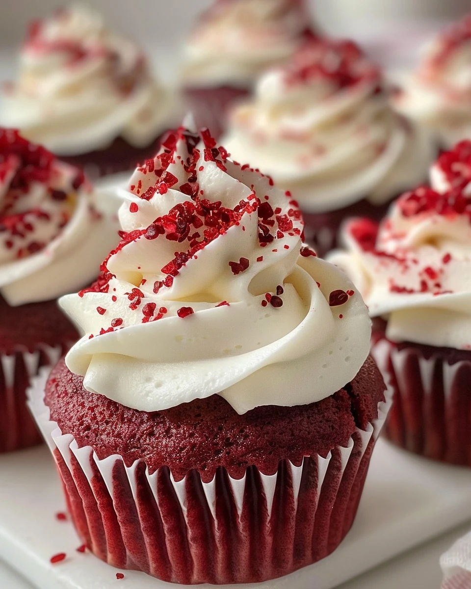 Delicious Red Velvet Cupcakes Recipe finished dish