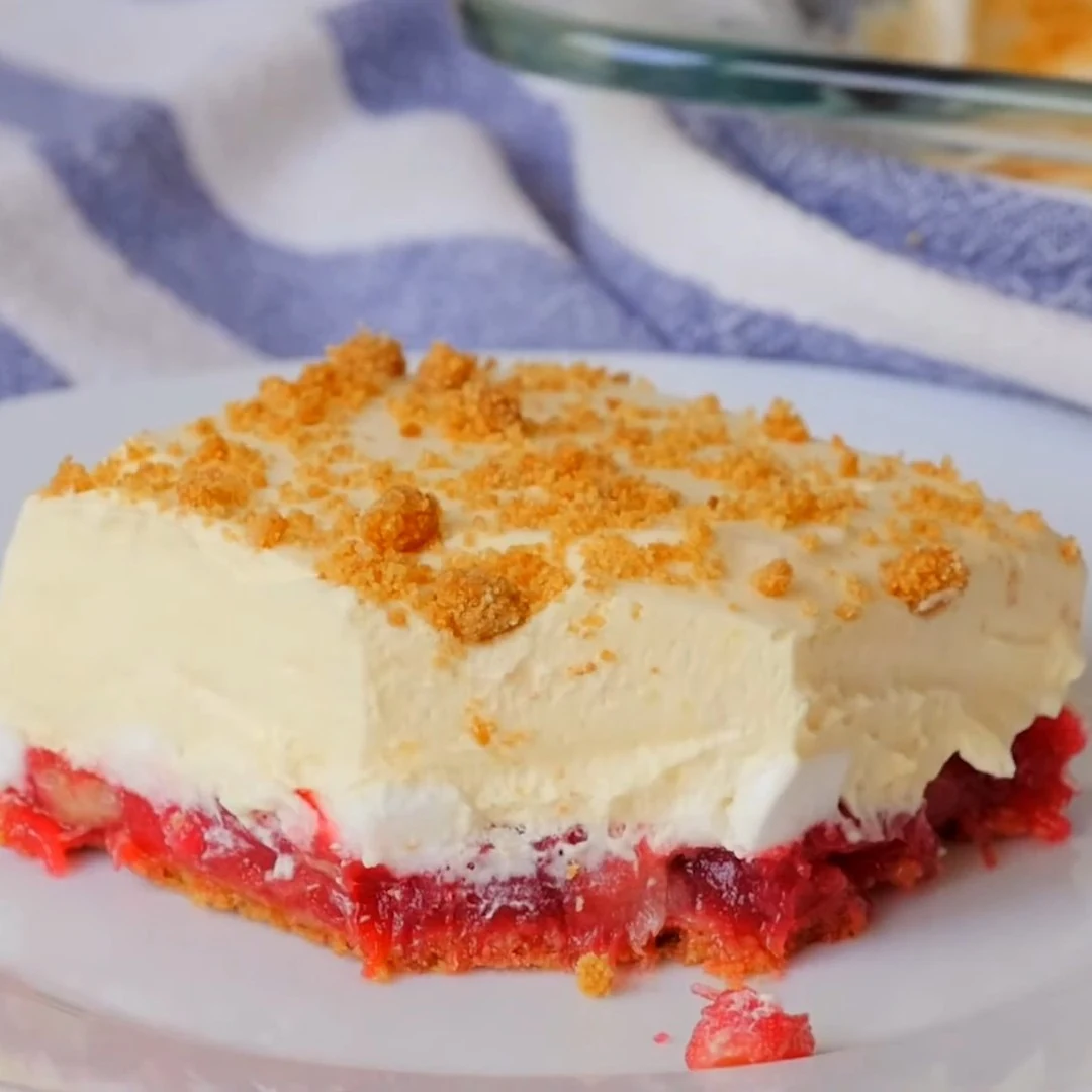 Delicious Rhubarb Pudding Bars Recipe finished dish