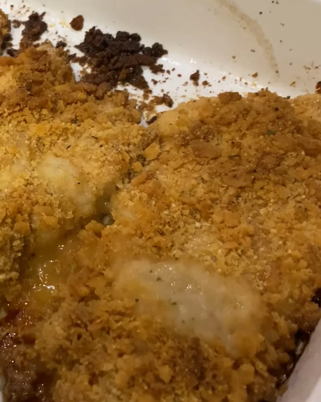Delicious Ritz Cracker Chicken Recipe for Dinner finished dish