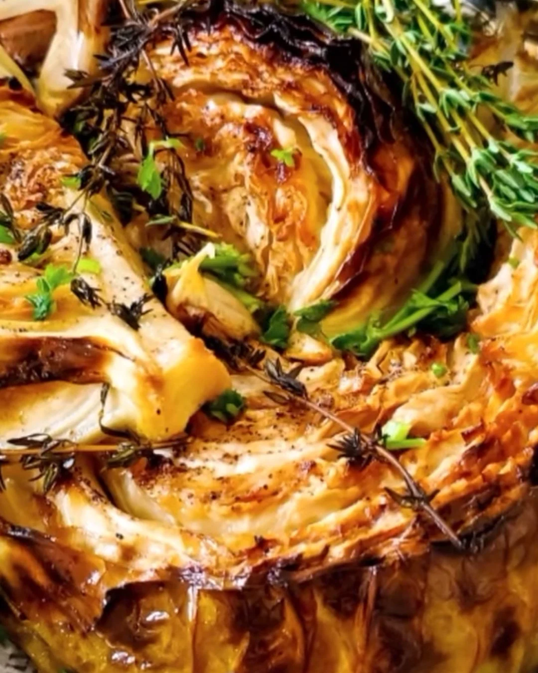 Delicious Roasted Cabbage Wedges with Onion Dijon Sauce finished dish