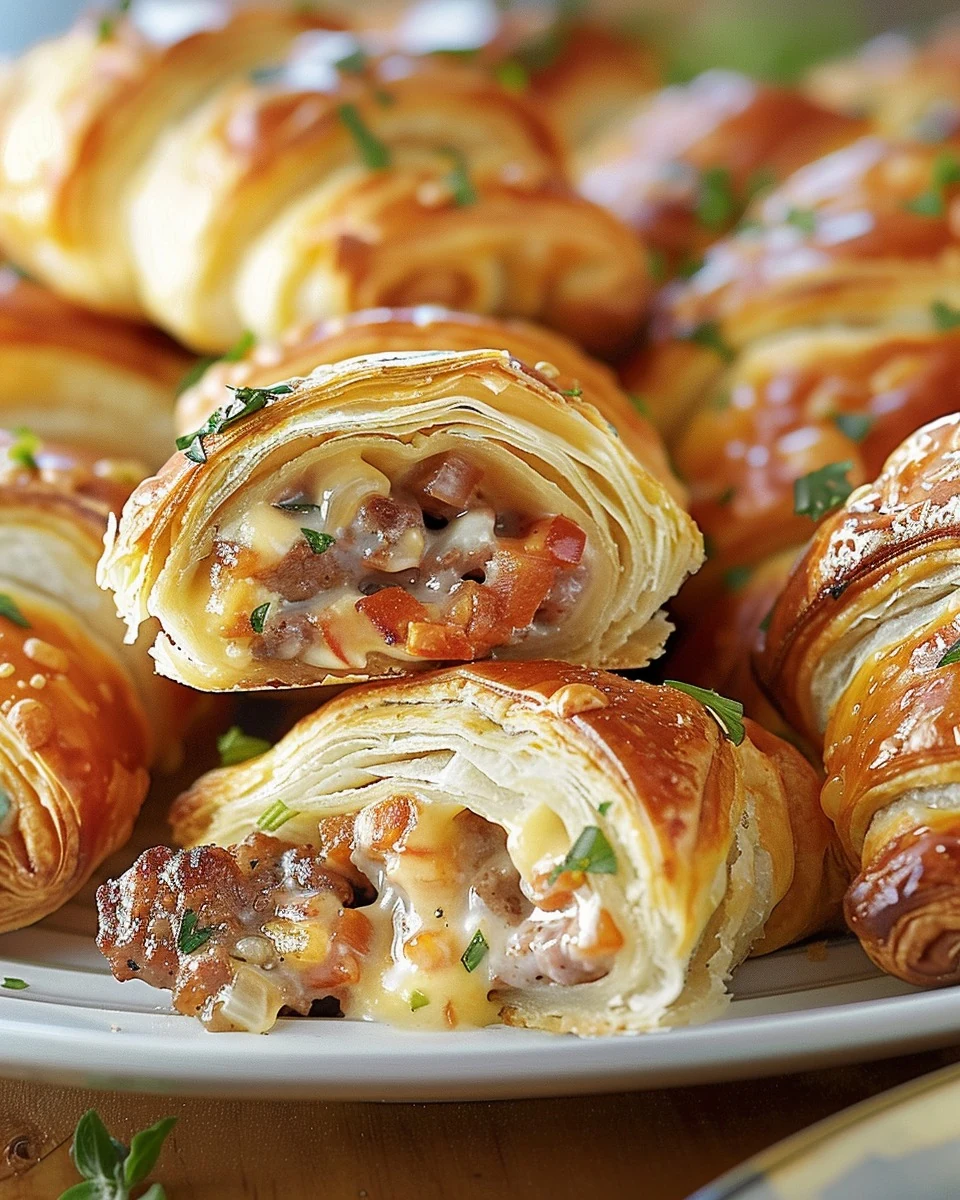 Delicious ROTEL SAUSAGE CREAM CHEESE CRESCENTS Recipe finished dish